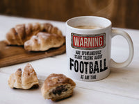 Football Mug with coffee and pastries – WARNING Design