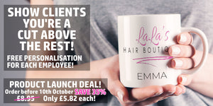Hair Salon Personalised Logo Mugs - Launch Sale Promo