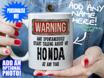 Honda Mug - held by woman in denim jacket