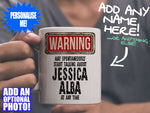 Jessica Alba Mug - held by man in grey v-neck tee – WARNING Design