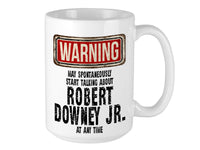 Robert Downey Jr Mug – WARNING Design