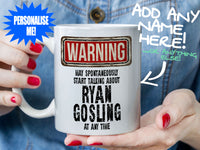 Ryan Gosling Mug - held by woman in denim jacket