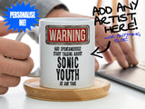 Sonic Youth Mug with laptop working from home – WARNING Design