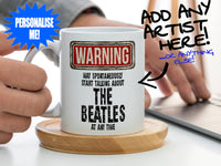 The Beatles Mug with laptop working from home – WARNING Design