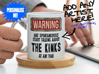 The Kinks Mug with laptop working from home – WARNING Design