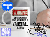 Vauxhall Mug – on desk with man writing on clipboard – WARNING Design