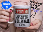 Volleyball Mug - held by woman in pink blouse