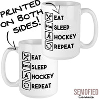 Eat Sleep Hockey Repeat Mug Printed Both Sides