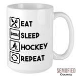 Eat Sleep Hockey Repeat Mug