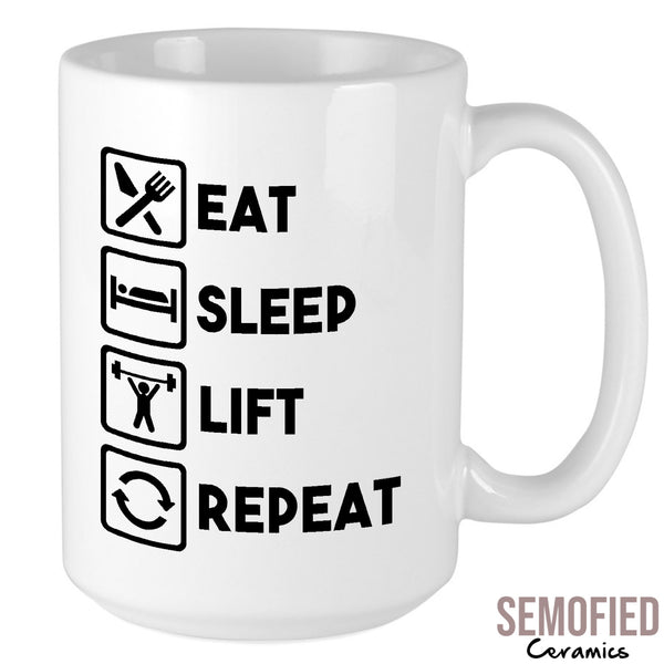 Eat Sleep Lift Repeat Mug