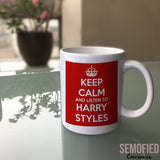 Keep Calm and Listen To Harry Styles - Mug on Glass Table