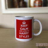 Keep Calm and Listen To Harry Styles - Mug on Sideboard