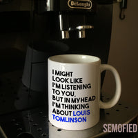 Thinking about Louis Tomlinson - Mug on Coffee Machine